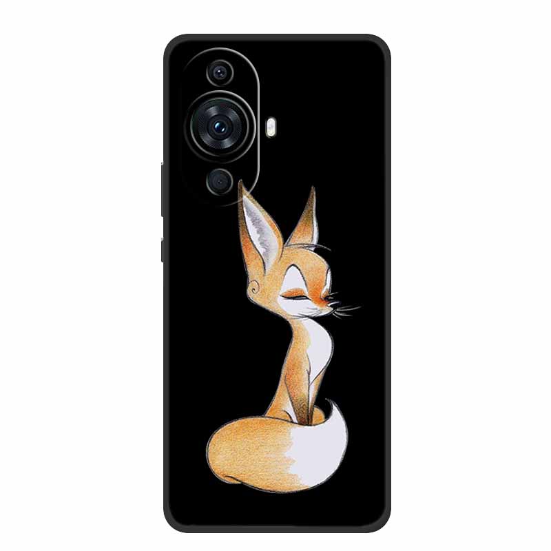 Funda For Huawei Nova 12s Case Cute Cartoon Cat Black Silicone Soft Back Cover Case For Huawei Nova 12s Case Nova12s 12 S Coque