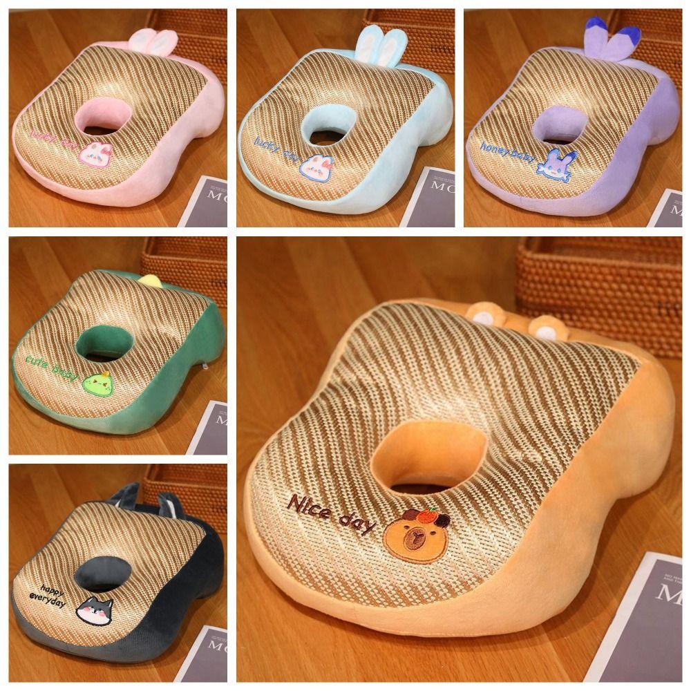 Double-sided Office Plush Pillow Hollow Breathable Cute Animal Neck Pillow  Room Decoration