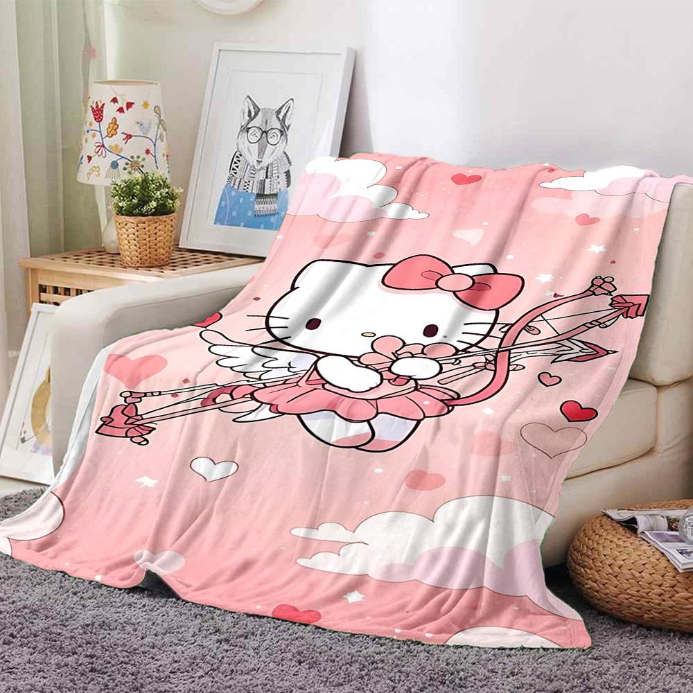 

1 шт. Плед Hello Kitty Купидон Легкий фланелевый плед для дивана, кровати, путешествий, кемпинга, гостиной1146L 80cmx120cm(31inx47in)