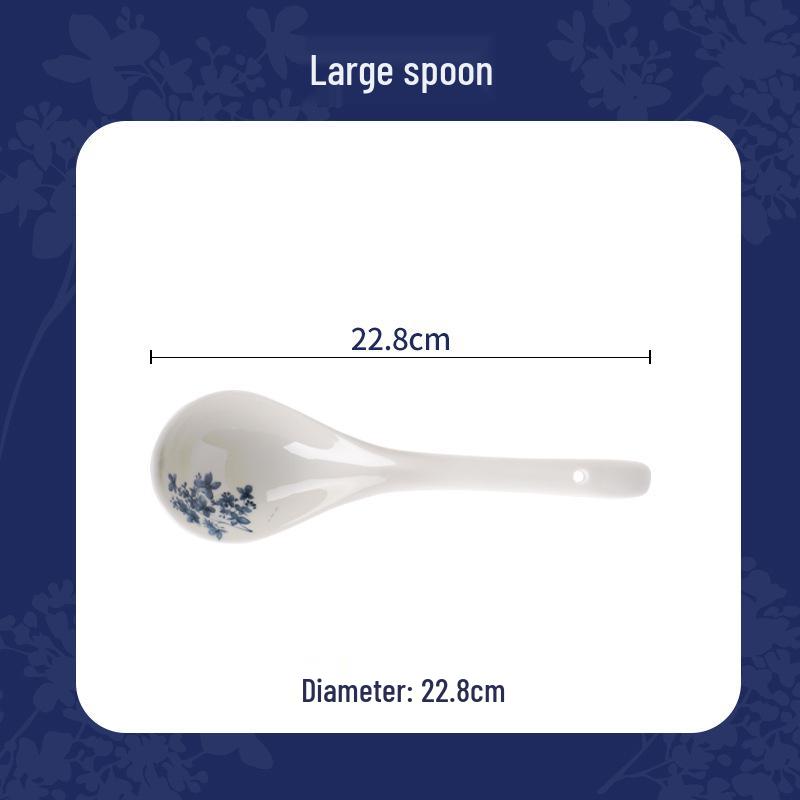 Shunxiang Jialan English Retro Ceramic Bowl & Plate Set - Underglaze Tableware for Soup & Rice.