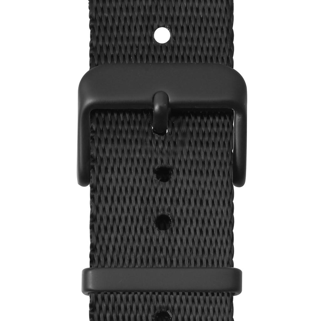 WOCCI 18mm Nylon Watch Strap, Black with Black Buckle