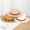 Women'S Summer Straw Hat with a Flat Top, Perfect for Outings And Sun Protection At The Beach.