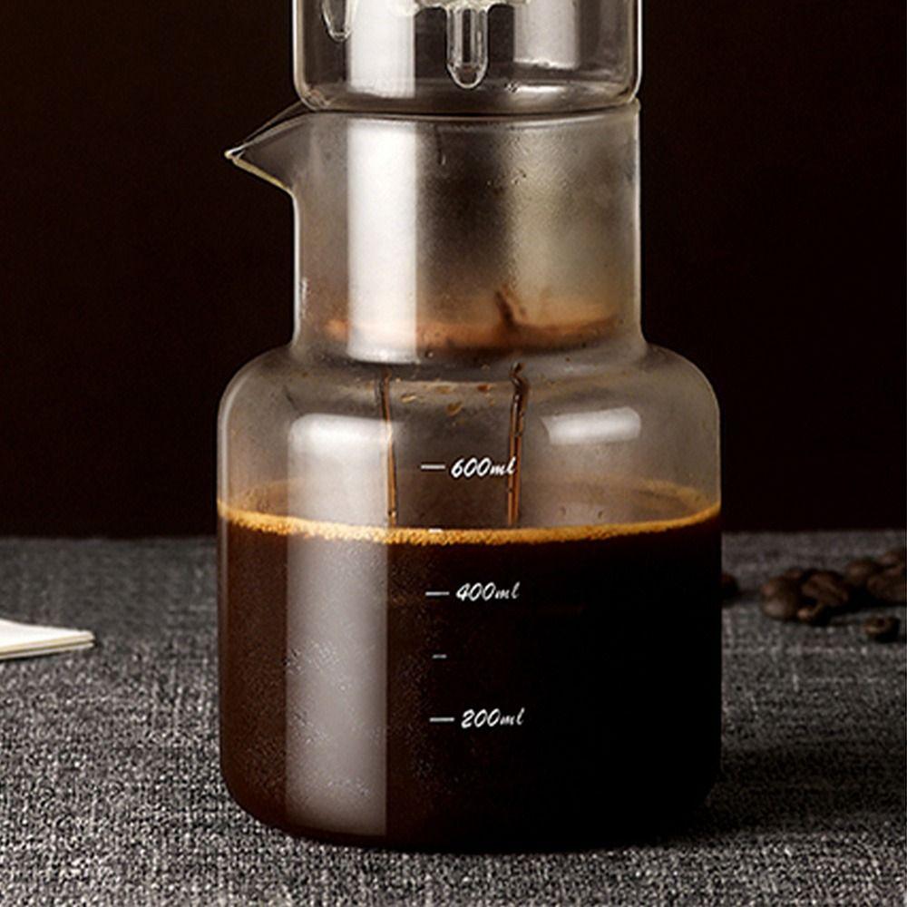 600ml Ice Dripper Coffee Maker Borosilicate Glass Iced Coffee Brewer Clear Drip Coffee Pot  Home
