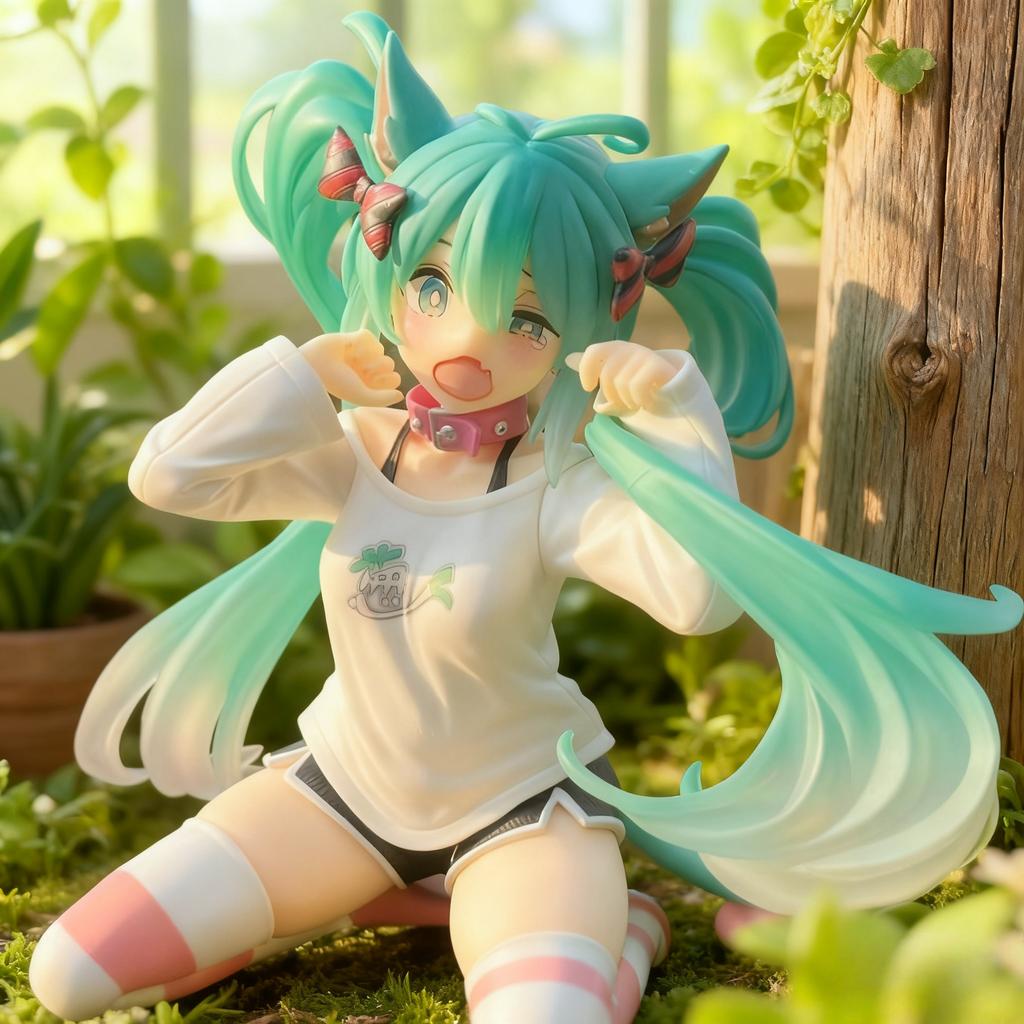 Anime Hatsune Miku Puppenmodell Cartoon Niedlich Tischdekoration geeignet für Auto Armaturenbrett Dekoration Niedliches Feiertagsgeschenk