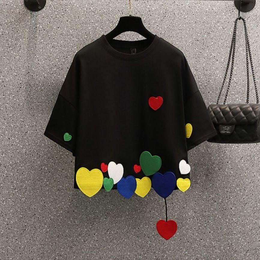 

Летняя футболка с круглым вырезом и коротким рукавом для женщин, повседневные свободные пуловеры, хлопковые топы M