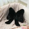 Pink bow ribbon couch pillow imitation rabbit fur comfortable car seat cushion style simple all-match back cushion