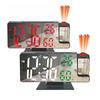 New LED Digital Mirror Desk Clock Silent Snooze Alarm Clock Temperature Display Brightness Adjustment External Power Supply