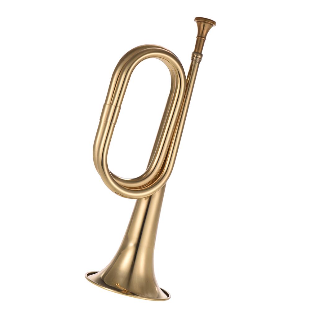 Bugle Call Trumpet Brass Cavalry Horn with Mouthpiece for School Band Cavalry Military Orchestra