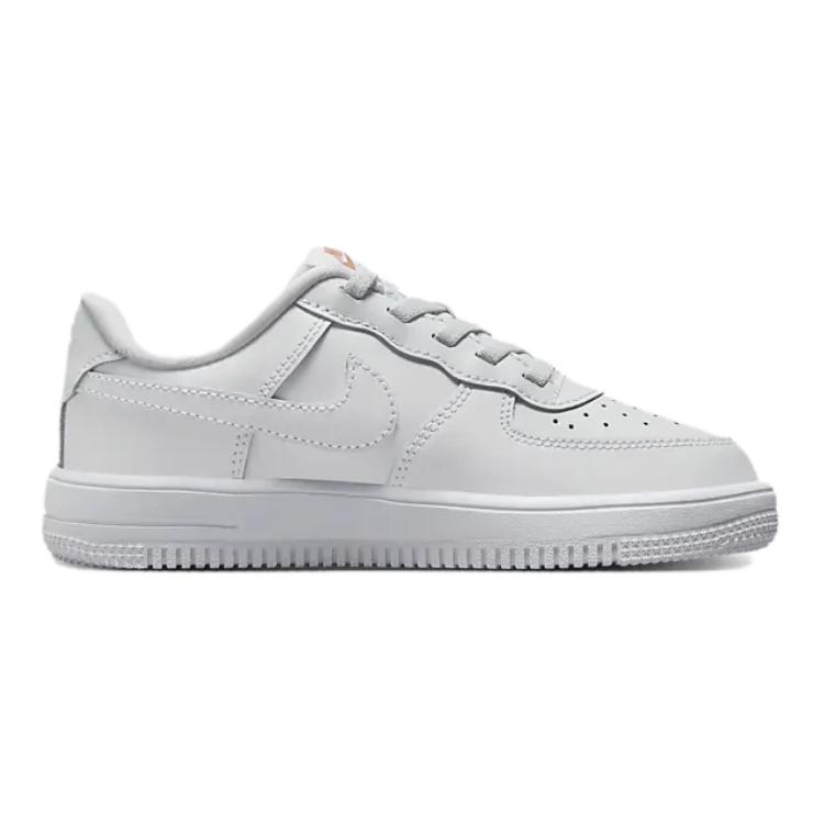 Nike Force 1 Low LV8 EasyOn PS Rainbow Lace Swoosh Kids Sneakers White Terra-Blush Vapor-Green FN4890-100