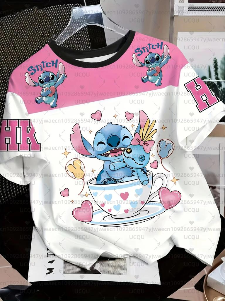Summer Women's Cartoon 3D Print Short-Sleeve T-Shirt Top, Breathable, Quick-Drying, Casual T-Shirt