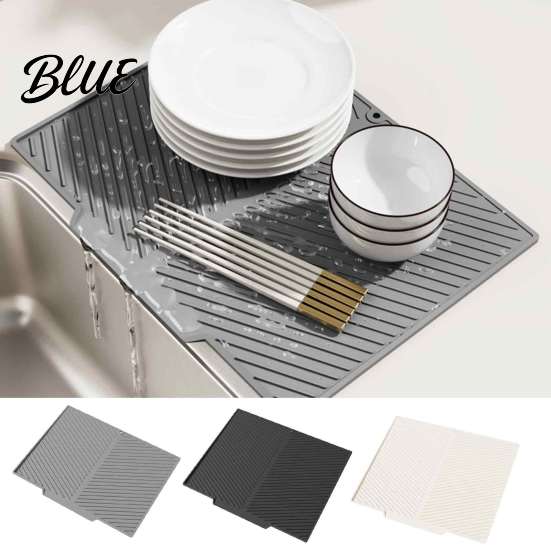 Large Dish Rack Heat Resistant Drying for Mat Tray Silicone Kitchen Counter Non-Slip Drain Easy to Clean Board Pad