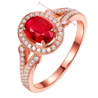 Jewelry Gemstone Ring Synthetic Ruby Red Diamond Ring 18k Simulated Diamond Engagement Ring 