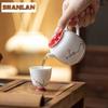 145ml Hand Painted Plum Blossom Teapot Zen Tea Infuser Pot Tea Brewing Kettle With Ball Hole White Tea Chinese Tea Set Craft