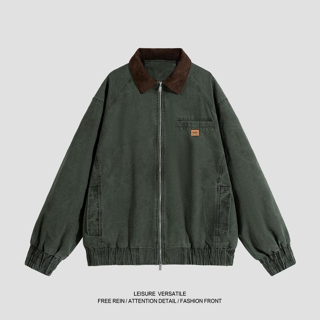 Comfortable Versatile Coat Minimalist Cotton Jacket Men 2026 Jacket Washed Do Old Loose Lapel Men's Spring and Autumn Breathable Work Casual Jacket