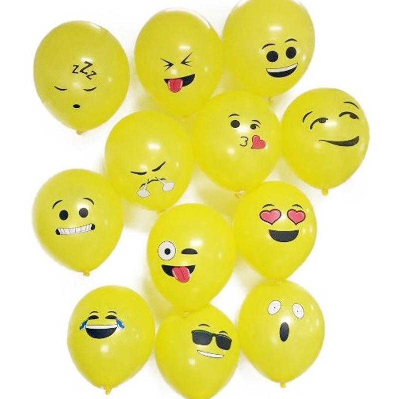 10Pcs Latex Cute Emoji Face Balloons For Festival Birthday Party Xmas Decoration