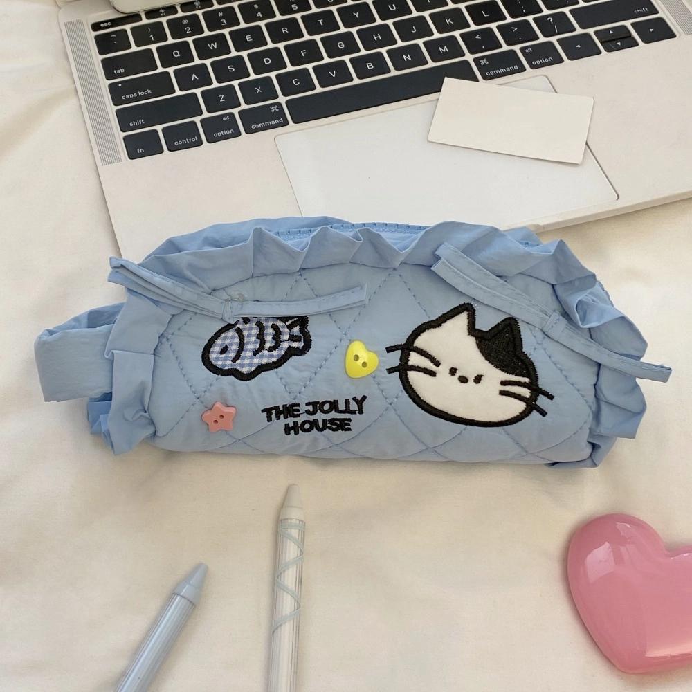 Cat Bee Rabbit Cartoon Pencil Case Large Capacity Stationery Storage Bag Makeup Bag  Student