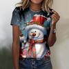 Christmas Tree Shirt Women's Fashion Shirt Hip-hop Christmas Shirt Harajuku Short Sleeved Top T-shirt Casual Round Neck