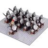MOC Medieval Uruk-hai Orc Soldiers Raider Vargr Wolf Mount Knights Mini Figurine Building Block Set Educational Toy for Kids