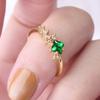Aesthetic Green Cubic Zirconia Rings for Women Newly Designed Wedding Band Accessories Temperament Female Jewelry Bulk