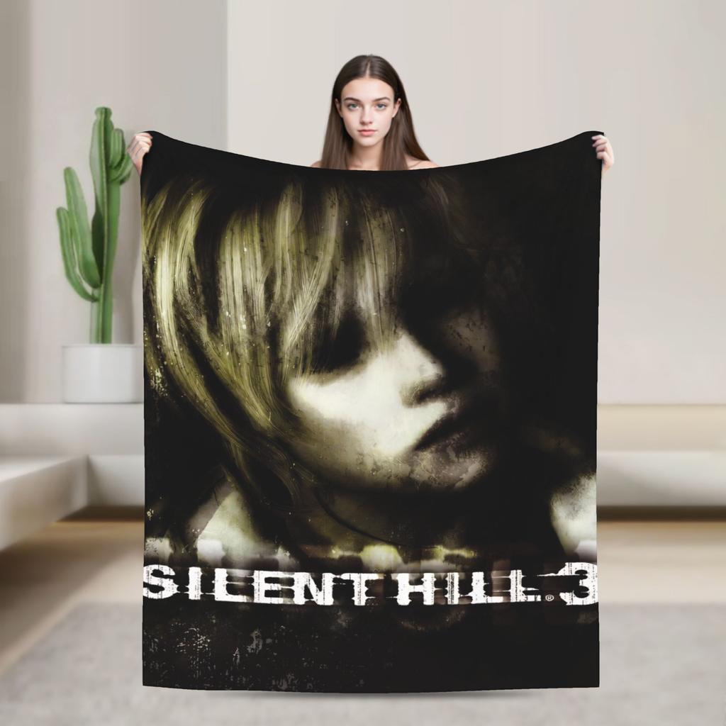 Silent Hill F Poster Blankets Silent Hill Horror Game Warm Soft Graphic Plush Bedding Throws For Outdoor Flannel Bed Cover