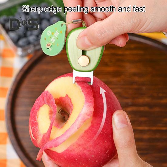 Pelapatate a Forma di Avocado Pelapatate Portatile Mini Pelapatate per Patata Pomodoro Frutta Retrattile da Esterno Pelapatate per Frutta Design con Blocco di Sicurezza Gadget da Cucina