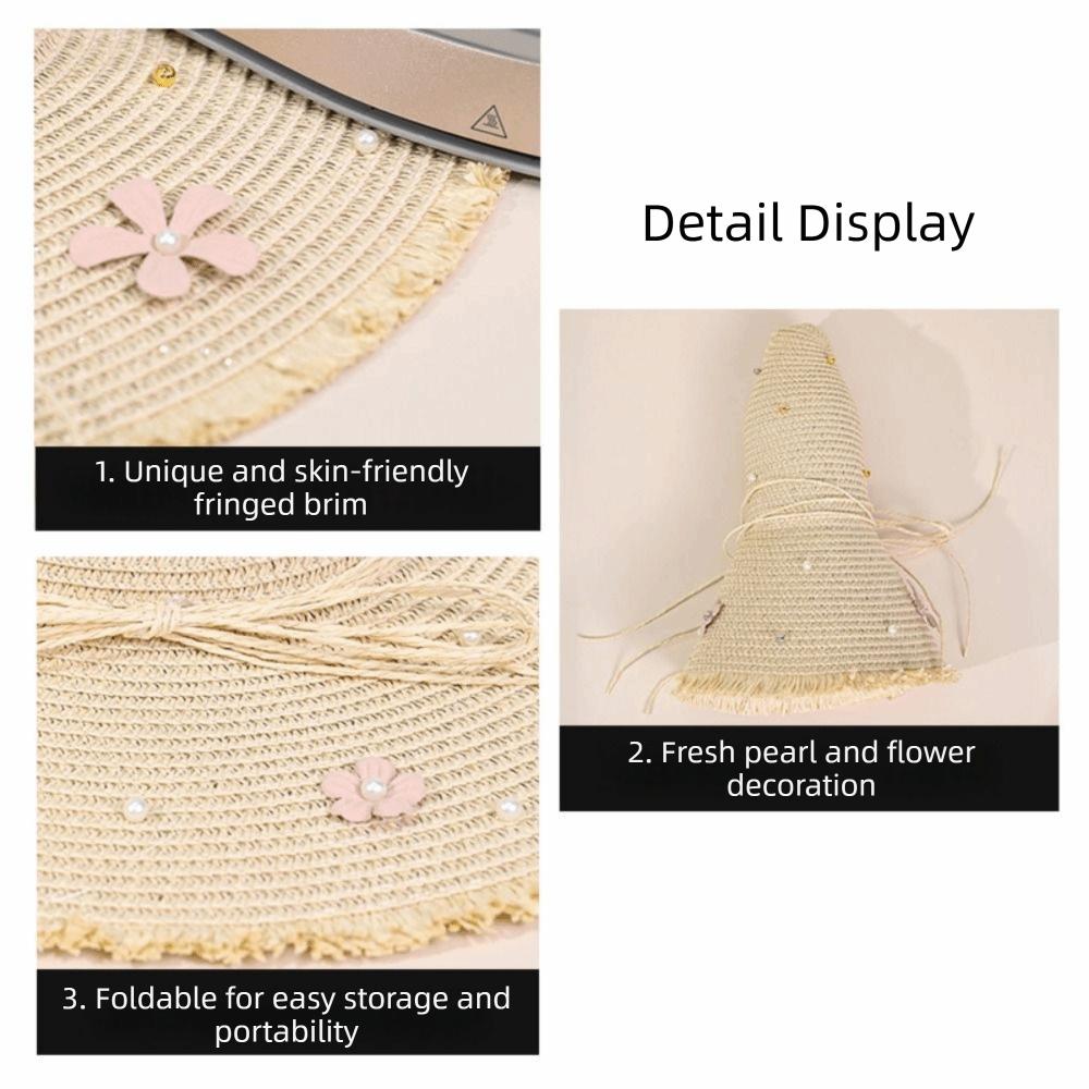Multicolor Straw Hat Big Brim Sun Block Hat Fashion Beach Hat  Summer