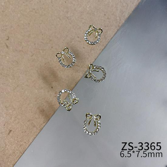 

Украшение для ногтей 3D Рождественский венок и бантик Стразы Жемчуг