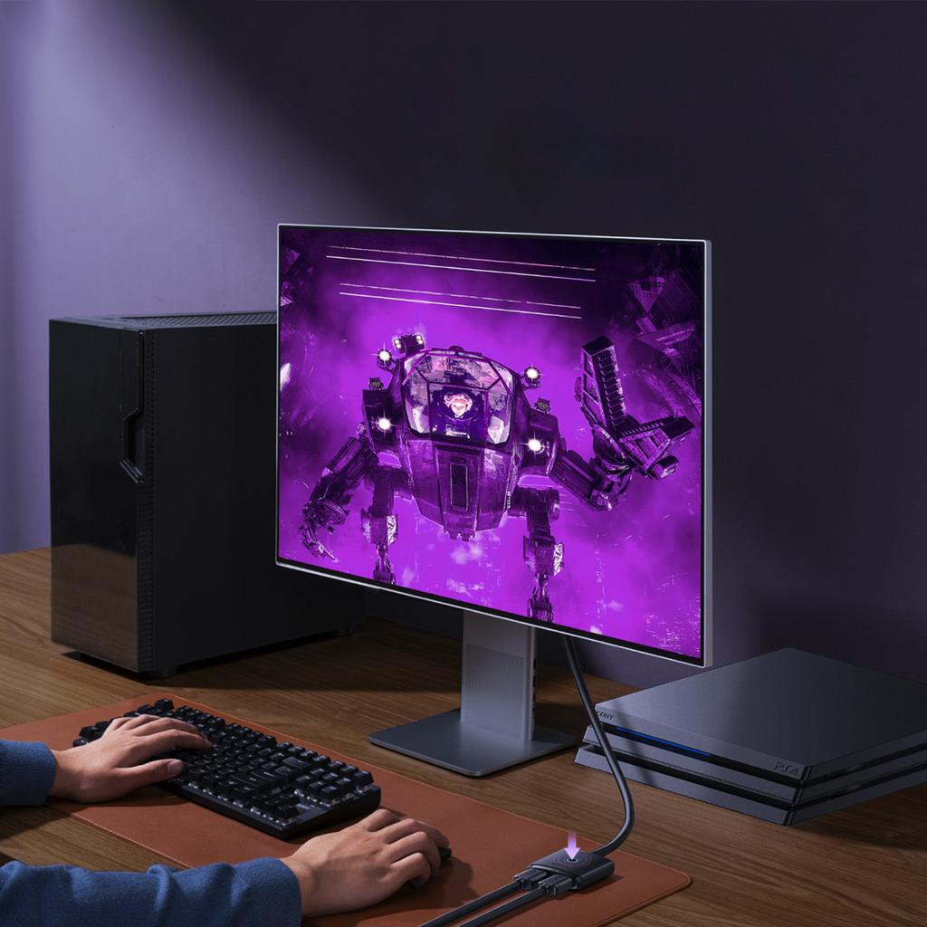 Baseus AirJoy 4K HDMI Bi-Directional Adapter with 1m Cable, Supports 60Hz - Black