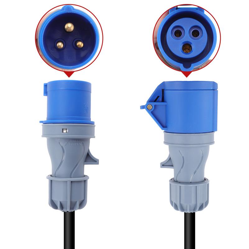 EU Mobile Digital Meter 220V 16A CEE Plug Socket with LED & Reset for Electric Vehicles yachts new energy vehicles.
