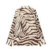 Women's Clothing Popular Fashion Zebra Pattern Printed Shirt + Trousers Set