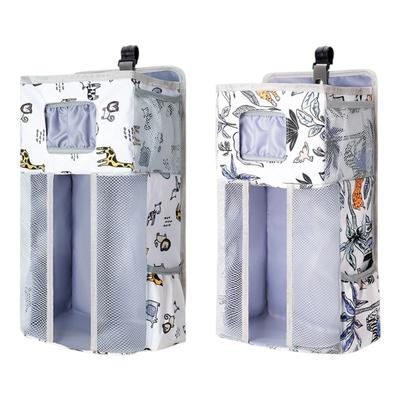 Baby Bedsides Multiple Compartment Organizers With Zippered Diaper Area Washable Oxford Cloth Hanging Storage Solution