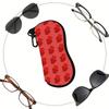 Red Heart Pattern Soft Eyewear Pouch,Portable Sunglasses Case For Women,Lightweight Fabric Spectacle Bag,Travel Protective Glasses Accessories Gift