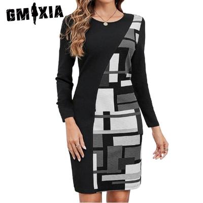 Women's Fashion Summer Spring Long Sleeve O-Neck Casual Dresses