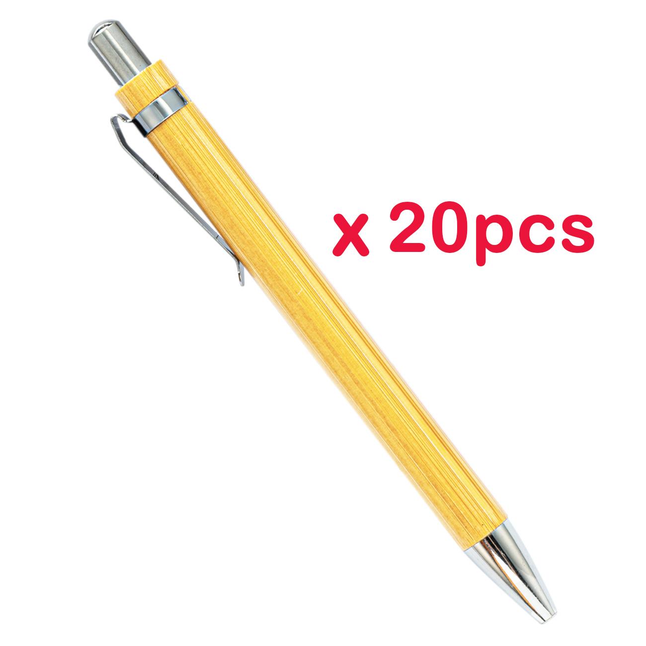 

20 шт. бамбуковая ручка шариковая ручка из бамбукового дерева наконечник 1,0 мм офисные школьные канцелярские принадлежности для бизнеса фирменные шариковые ручки 20 pcs чёрный