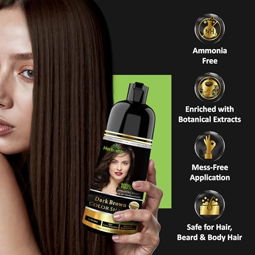 Herbishh Hair Color Shampoo Dark Brown
