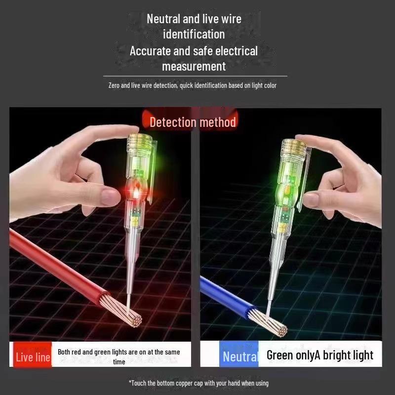 Induktionsprüfstift für Elektriker zur Prüfung von Leitungen, Null-/Spannungsleitungen, Durchgang und hoher Helligkeit.