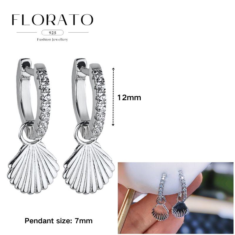 Evil Eye 925 Silver Ear Needle Exquisite Shell Zircon Retro Geometric Pendant Earrings for Women Fashion Party Jewelry