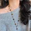 Maillard Natural Boutique Tiger's Eye Stone Imitation Tahitian Pearl Various Wearing Methods Sweater Chain Collarbone Chain Necklace