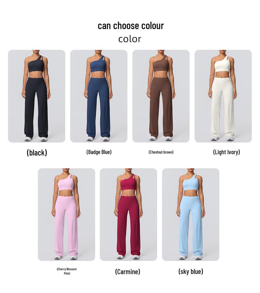Cloud-Like Casual High Waist Yoga Set - Women's Sporty Wide Leg Fitness Wear