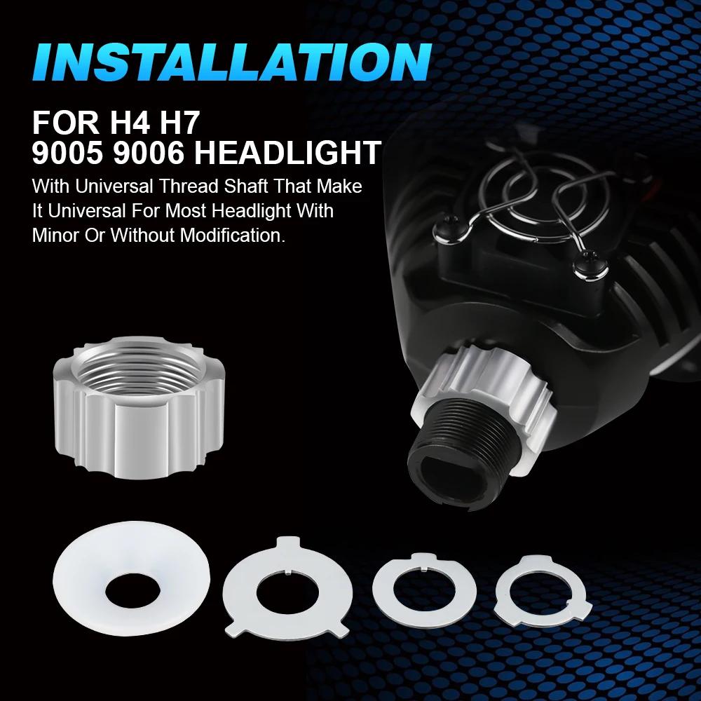 2.5 Inch Bi Led Projector Lens Led Light H4 H7 9005 9006 Car Headlight Bulb High Low Beam 6000K 100W 40000LM Turbo Tuning,2pcs.