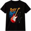 Rock N Roll T Shirt Stay Rock Electric Guitar Music Graphic Vintage Tee