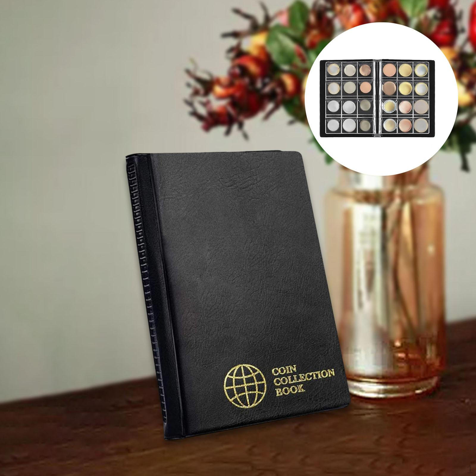 

Сторінка для колекціонування монет, Папка-органайзер, Кейс на 120 кишень, Альбом для зберігання кишенькових монет для колекціонерів чорний