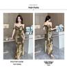 Oil Painting Mesh Cami Bodycon Skirt: Sexy Summer Vacation Dress