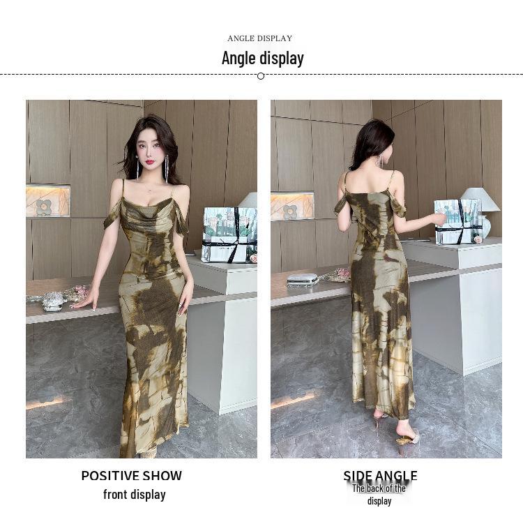 Oil Painting Mesh Cami Bodycon Skirt: Sexy Summer Vacation Dress