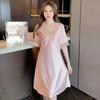 Silk Pajamas, Spring And Summer, Thin Sexy Sweet Lace Embroidered Short-Sleeved Dresses, Nightdresses, Loungewear