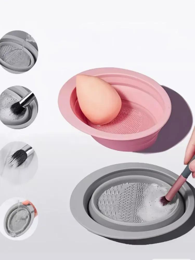 Makeup Brush Cleaner, Foldable Silicone Dishwashing Machine, Beauty Brush And Makeup Sponge Cleaning Tool