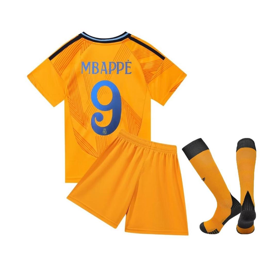 24-25 Royal M Away Orange No. 9 Club Football Jersey Children'S Clothing Adult Set Size 14-3Xl