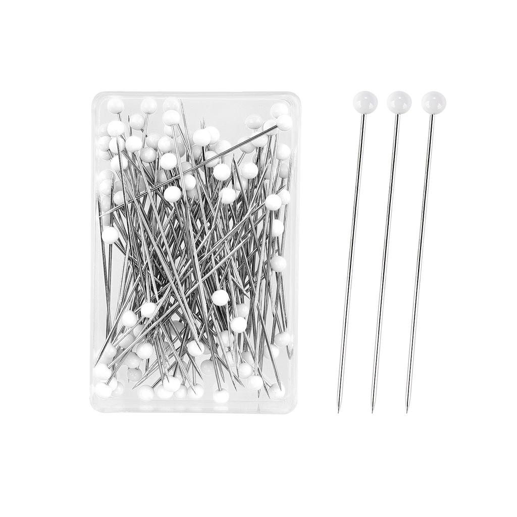 100 Stück Mode Nähnadeln Farbige Glas-/Keramikkopf Perlenstecknadeln Stricknadeln Nähbefestigung DIY Sicherheitsnadel 38mm