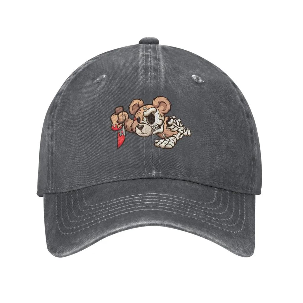 Cartoon Zombie Bear Baseball Cap for Men Women Vintage Trucker Hat Golf Hats Dad Caps