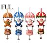 Skydiving Christmas Ornaments Santa Claus/Gingerbread Man Ornament, 2D Flat Wooden Pendant with Winter Holiday Decorations Hanging String and Bell for